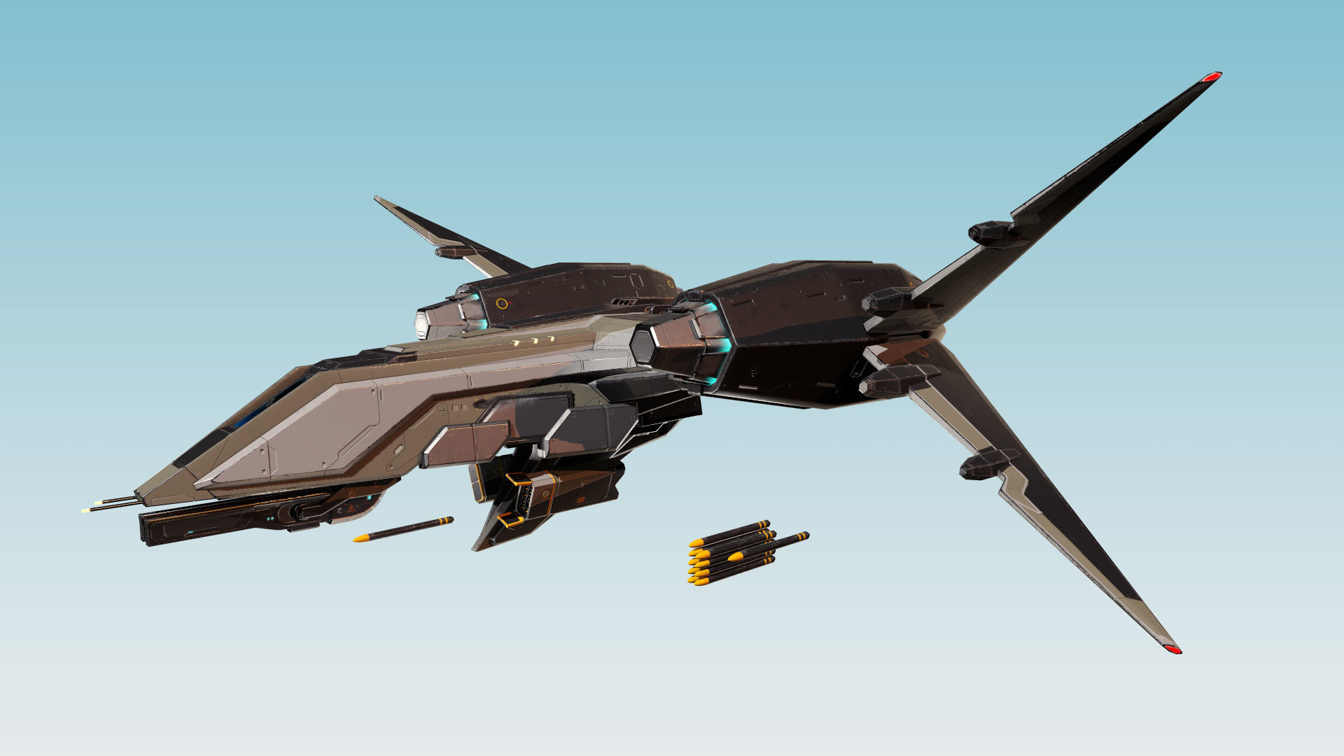 Space Fighter MK 1 Low-poly 3D model_10