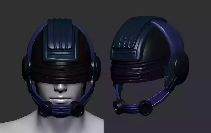helmet high poly sculpt 3d printable 