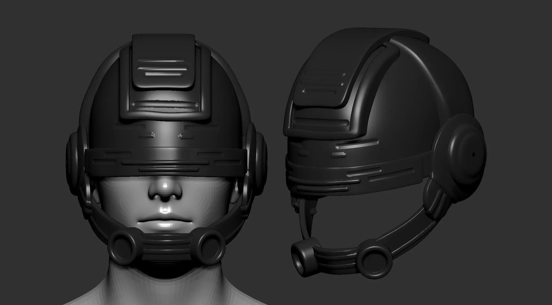helmet high poly sculpt 3d printable 3D model_0