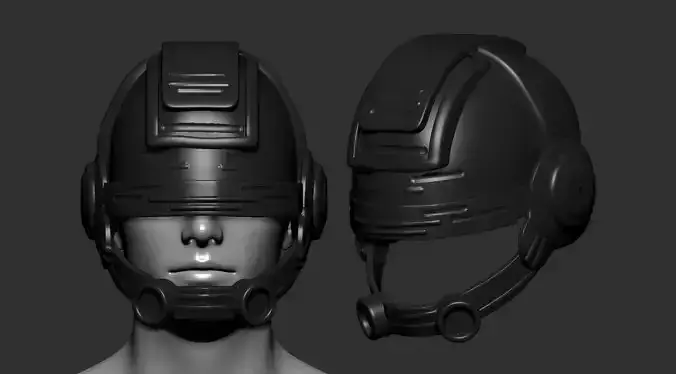 helmet high poly sculpt 3d printable 