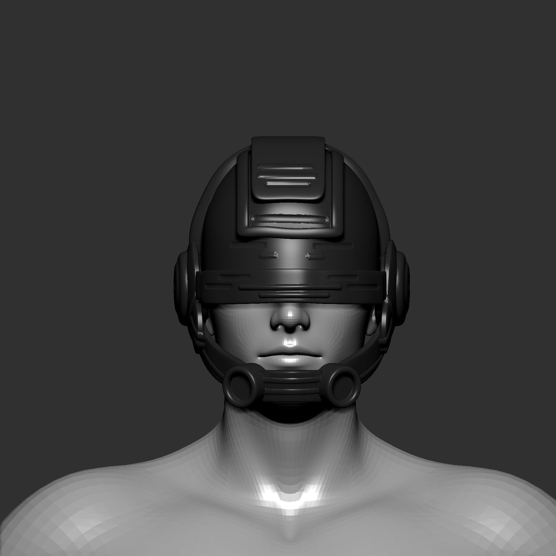 helmet high poly sculpt 3d printable 3D model_1