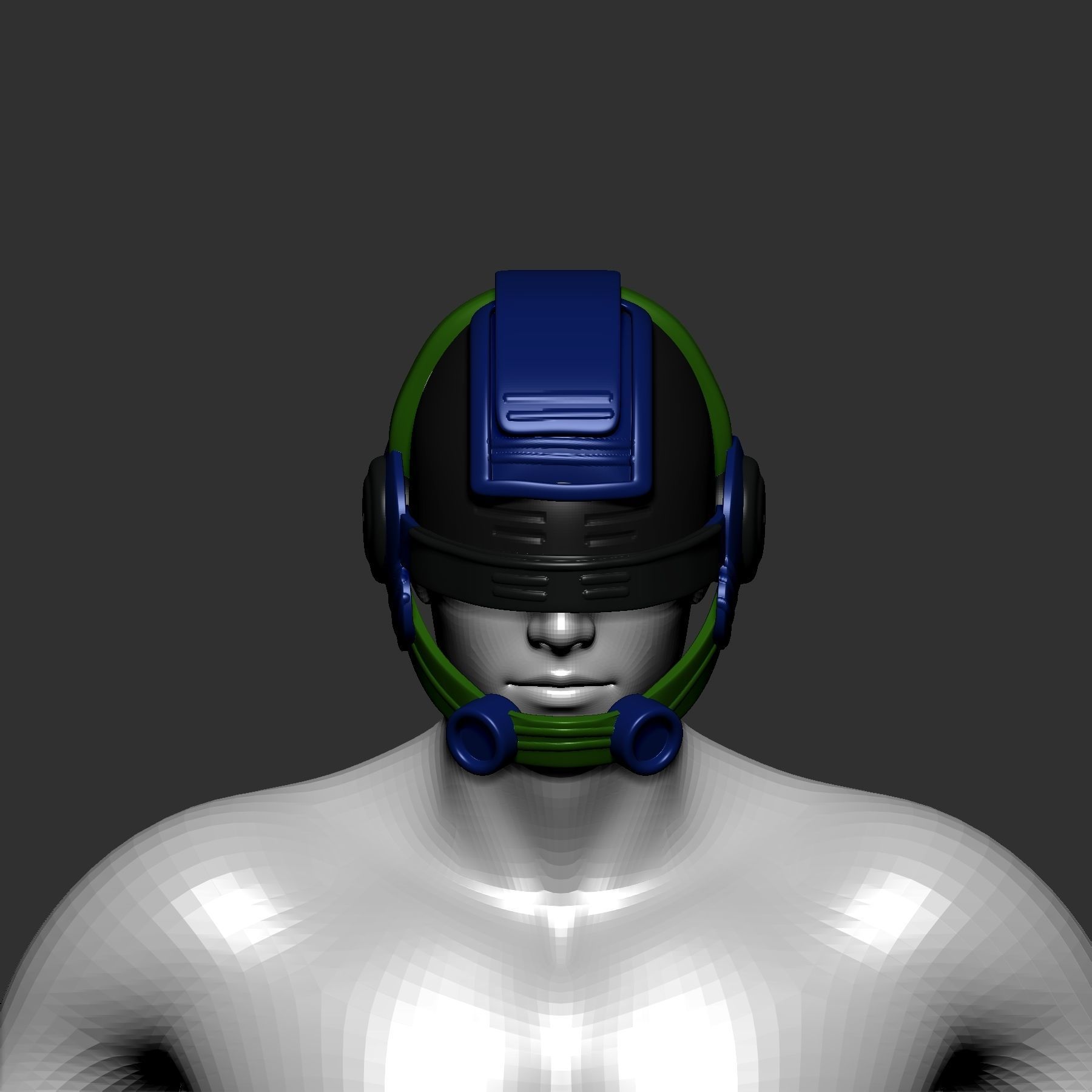 helmet high poly sculpt 3d printable 3D model_1