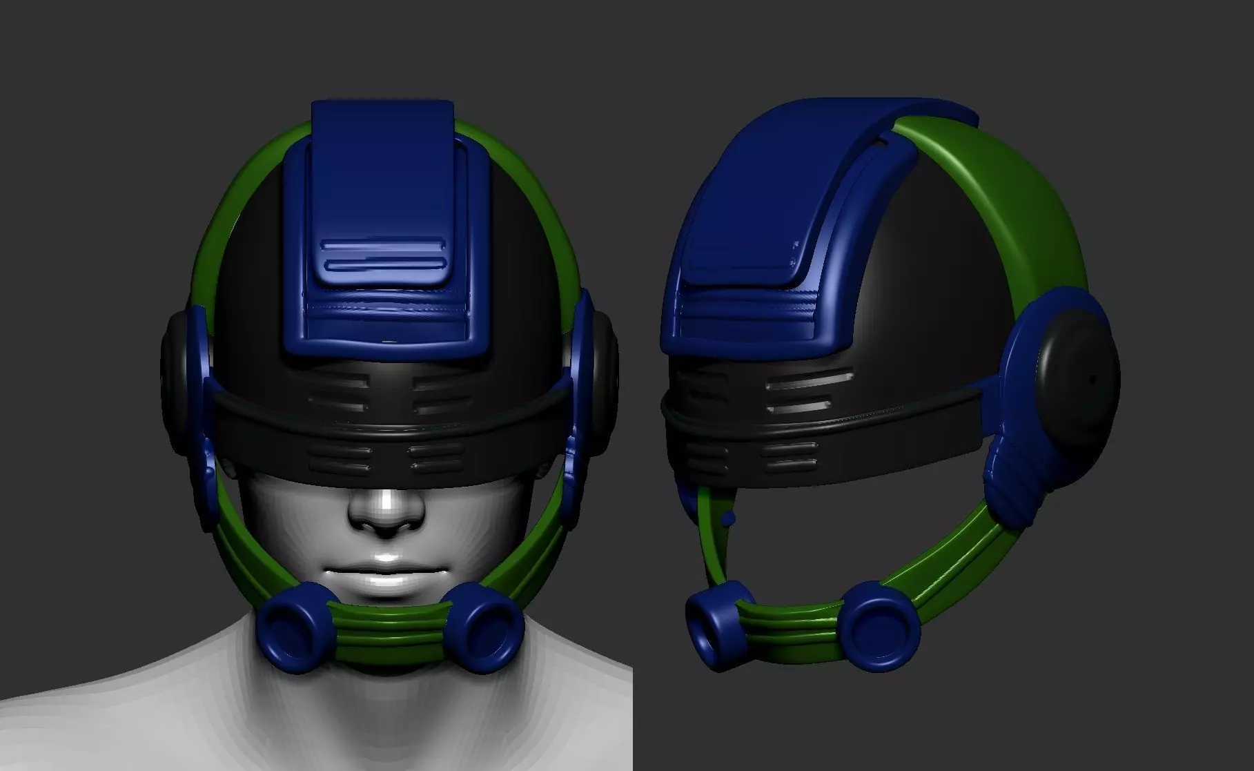 helmet high poly sculpt 3d printable 3D model_0