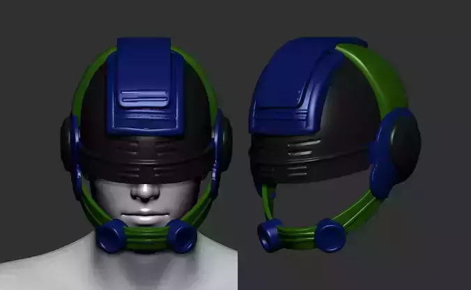 helmet high poly sculpt 3d printable 