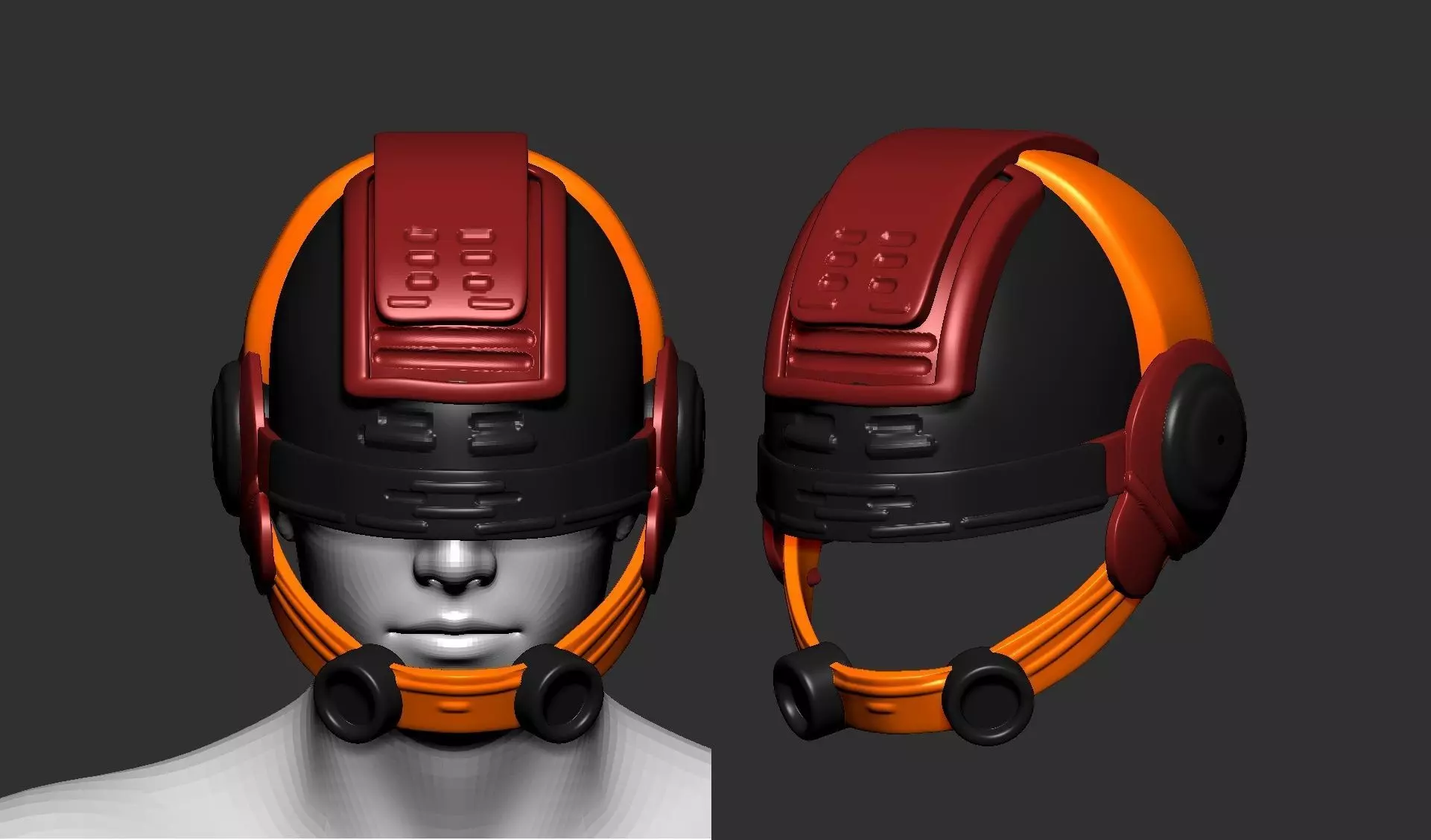 helmet high poly sculpt 3d printable 3D model_0