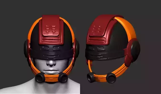 helmet high poly sculpt 3d printable 