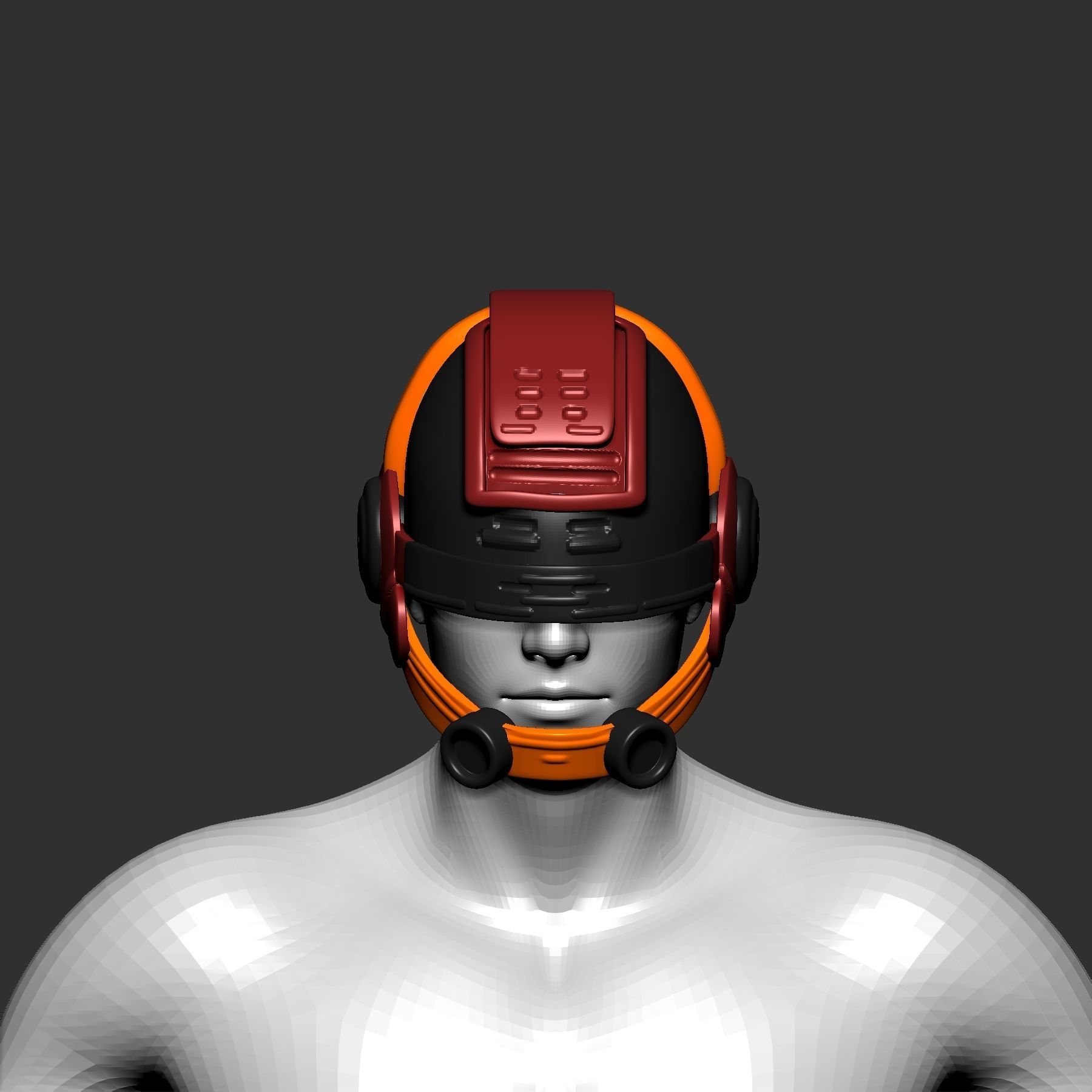 helmet high poly sculpt 3d printable 3D model_1