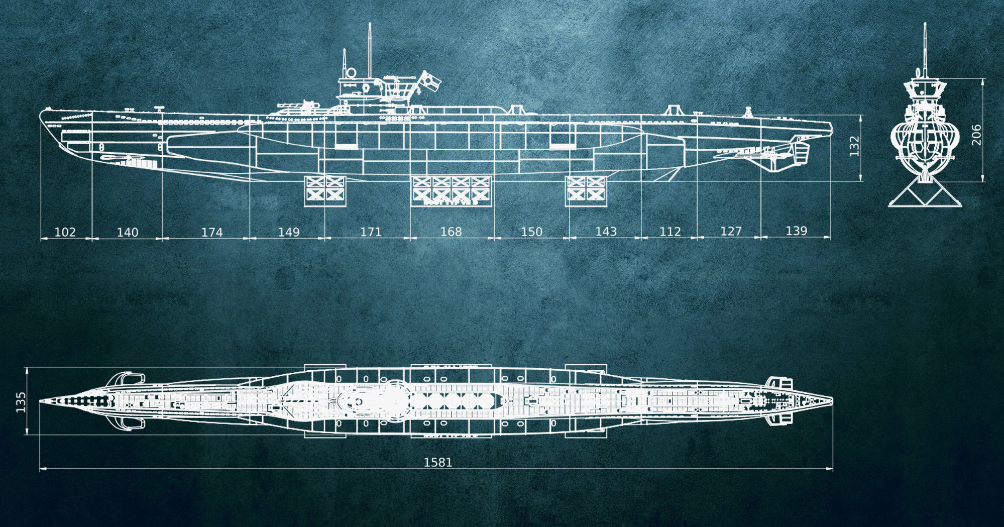 U-Boot TYP VII D 3D print model_15