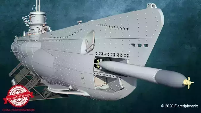 U-Boot TYP VII D 3D print model
