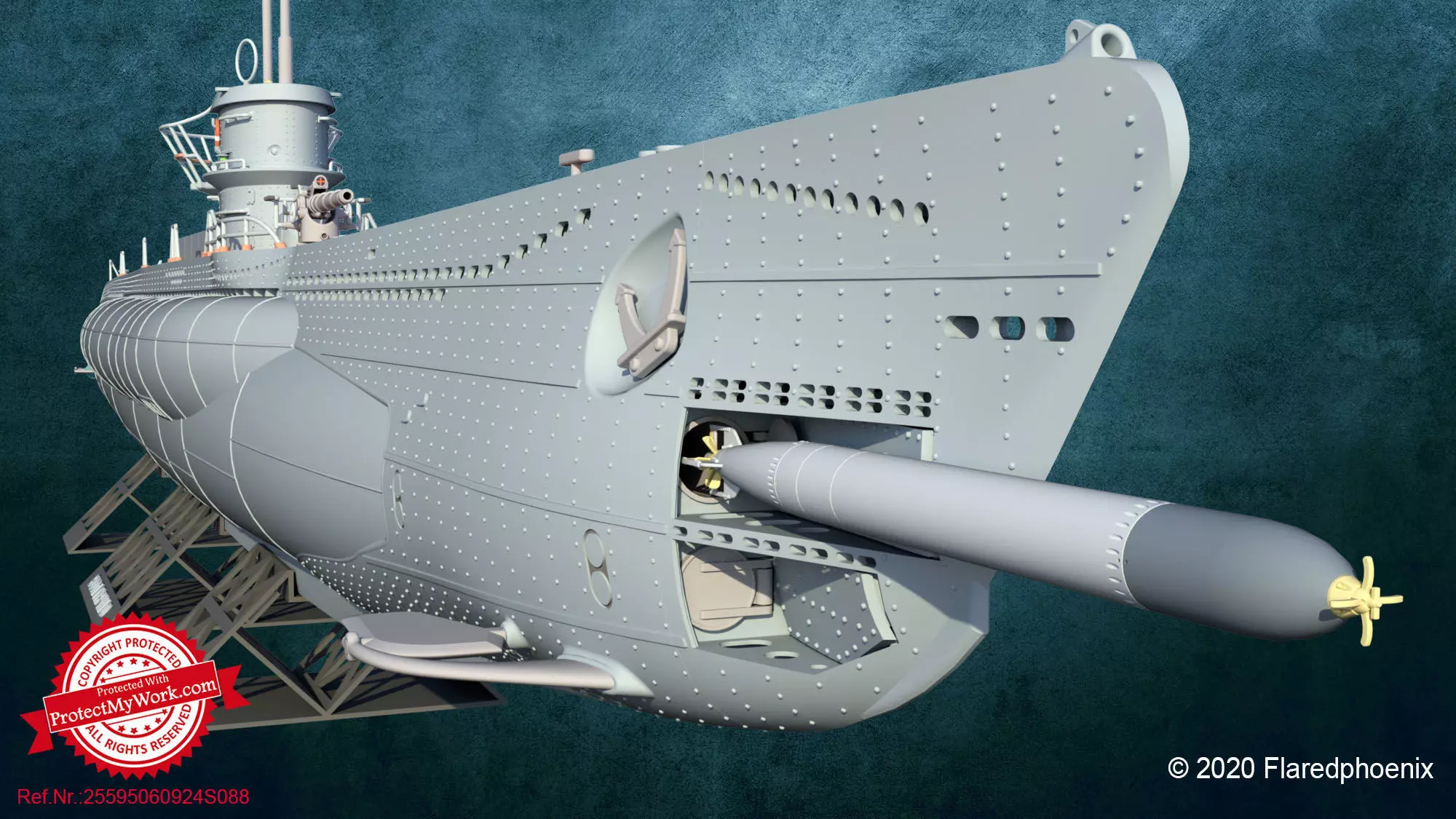 U-Boot TYP VII D 3D print model_0