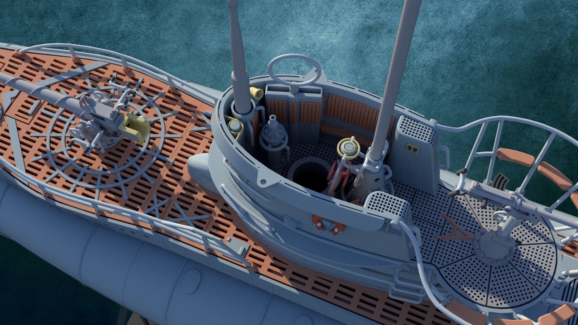 U-Boot TYP VII D 3D print model_14