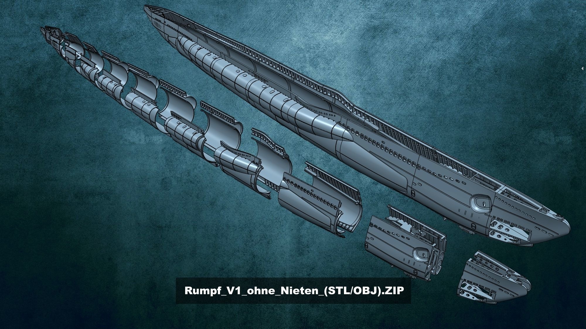 U-Boot TYP VII D 3D print model_19