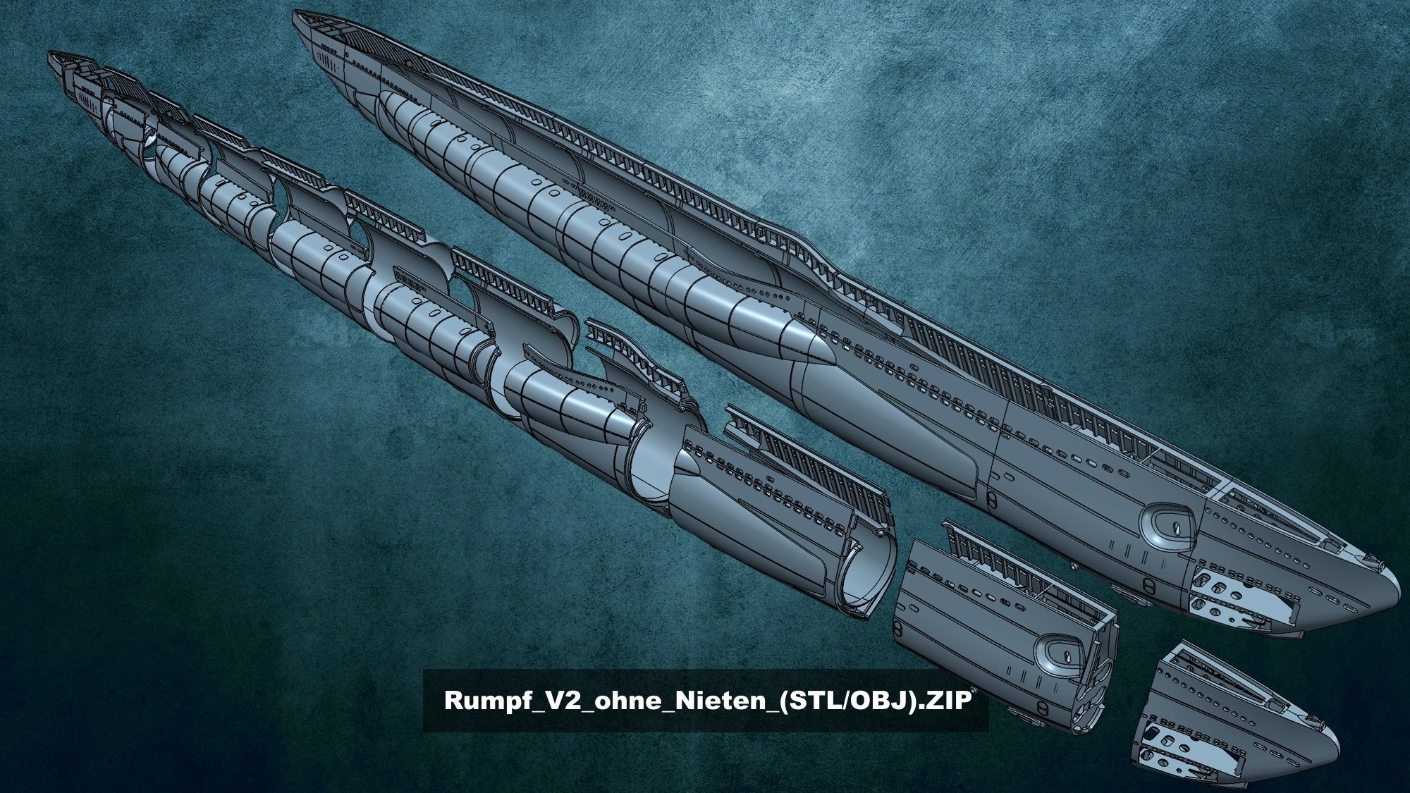 U-Boot TYP VII D 3D print model_20