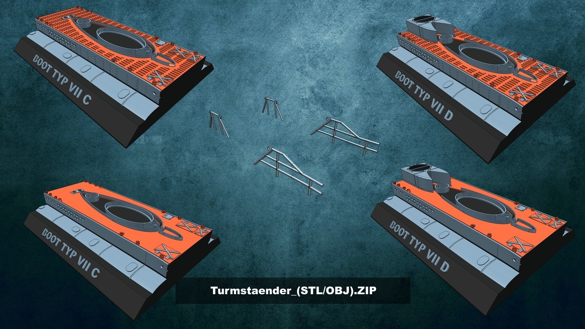 U-Boot TYP VII D 3D print model_38