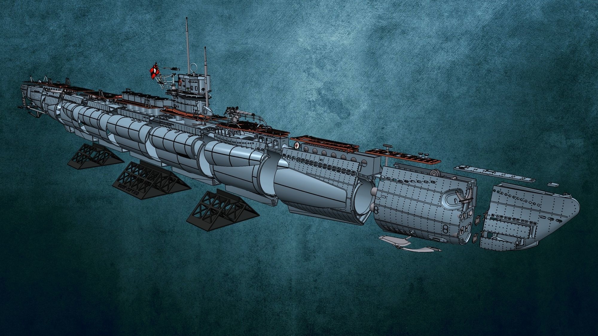 U-Boot TYP VII D 3D print model_17