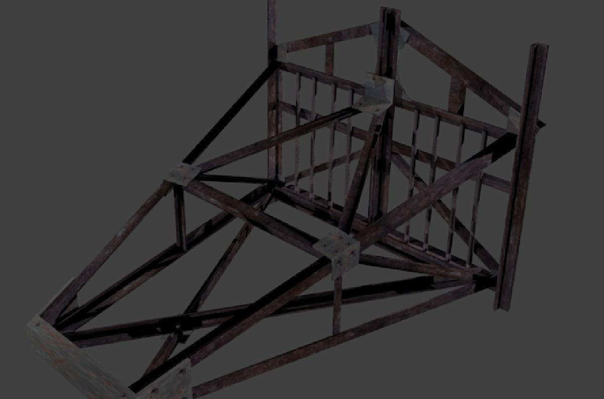Belgian Gate Low-poly 3D model_1