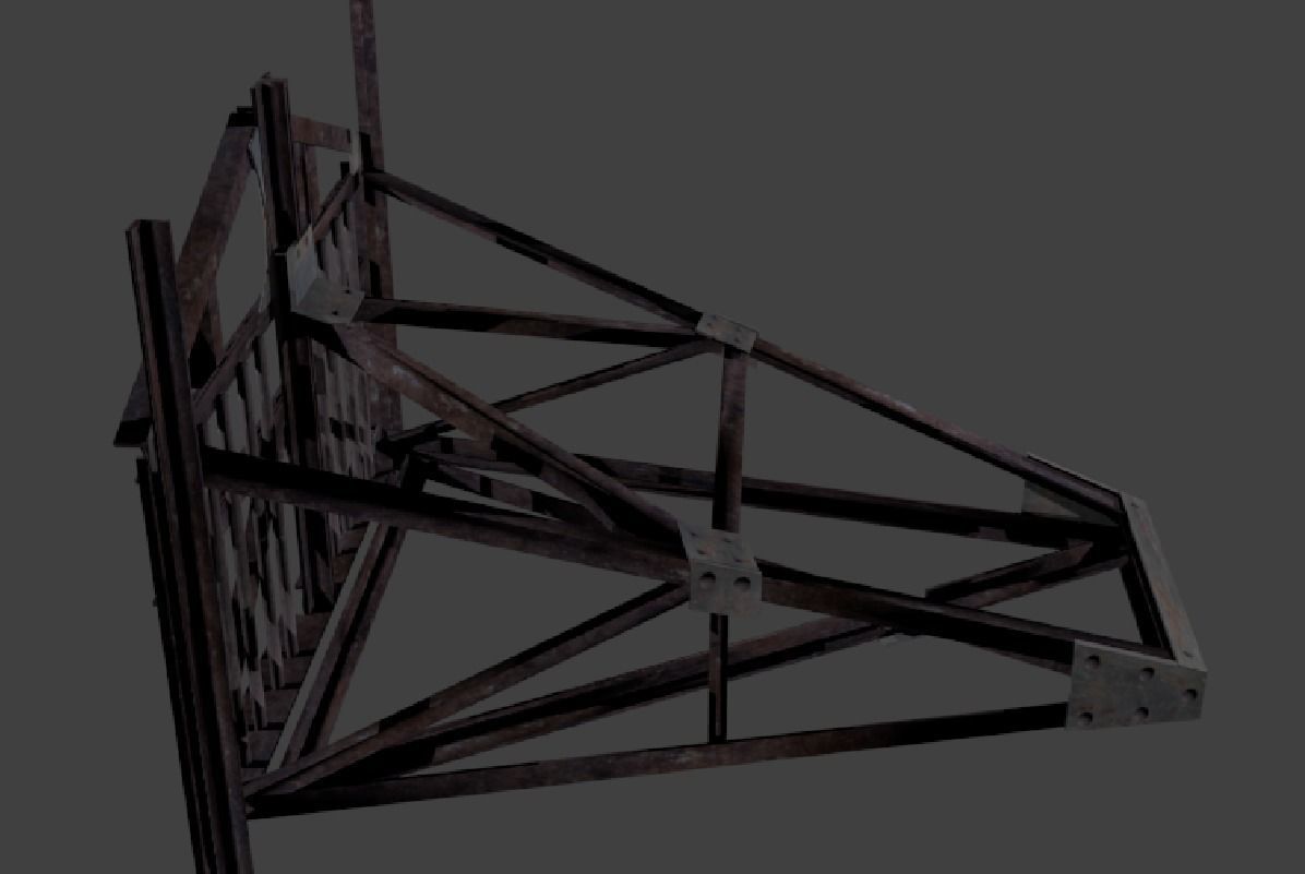 Belgian Gate Low-poly 3D model_2