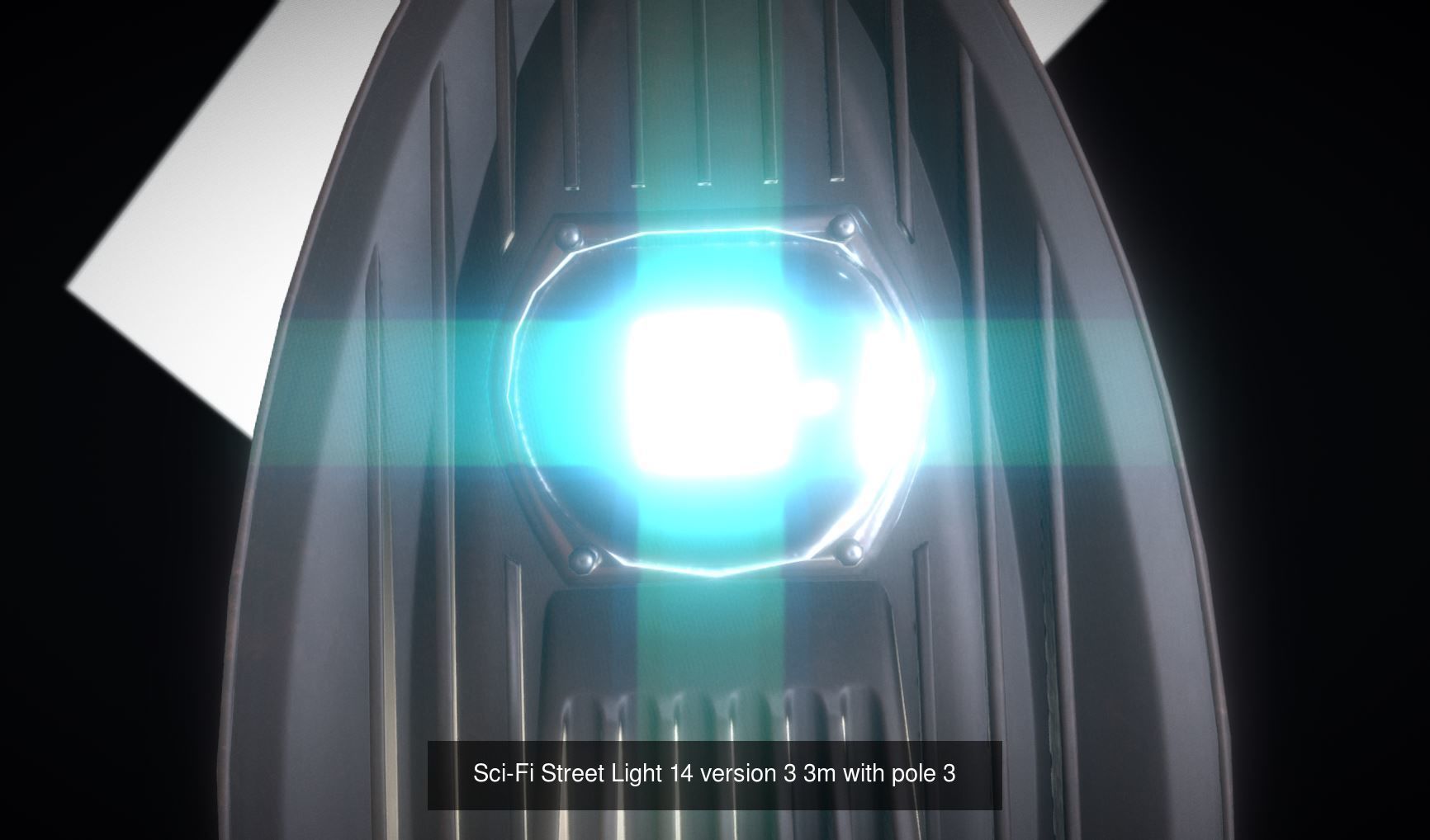 Sci-Fi Street Light 14 with pole 3 3D Model Collection_3