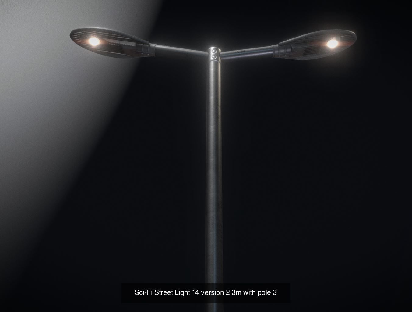 Sci-Fi Street Light 14 with pole 3 3D Model Collection_4
