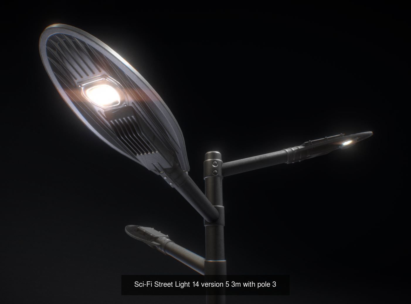 Sci-Fi Street Light 14 with pole 3 3D Model Collection_1