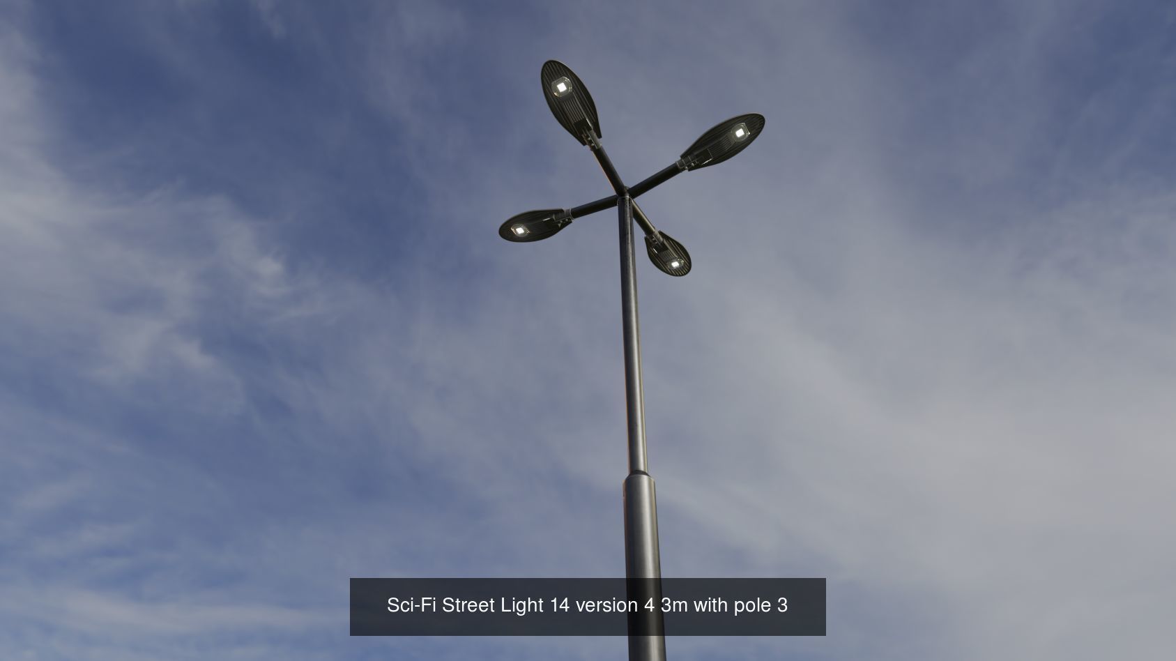 Sci-Fi Street Light 14 with pole 3 3D Model Collection_2