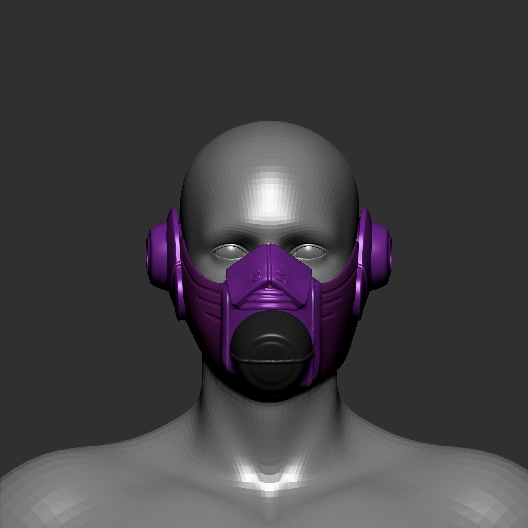 helmet high poly sculpt 3d printable  3D model_1