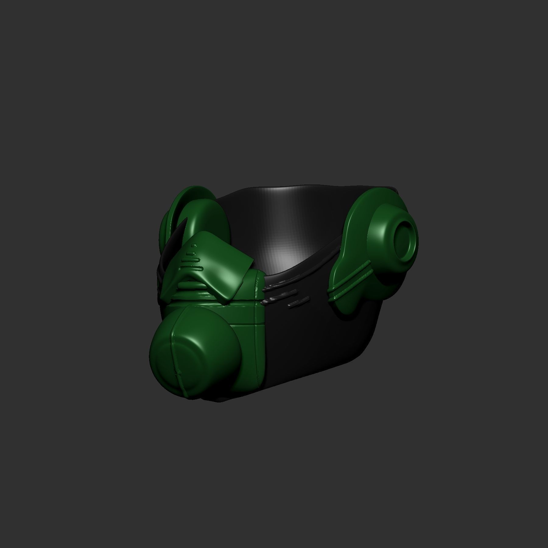 helmet high poly sculpt 3d printable 3D model_3