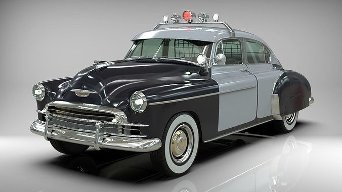 Classic police car 1949 fleetline 3D model