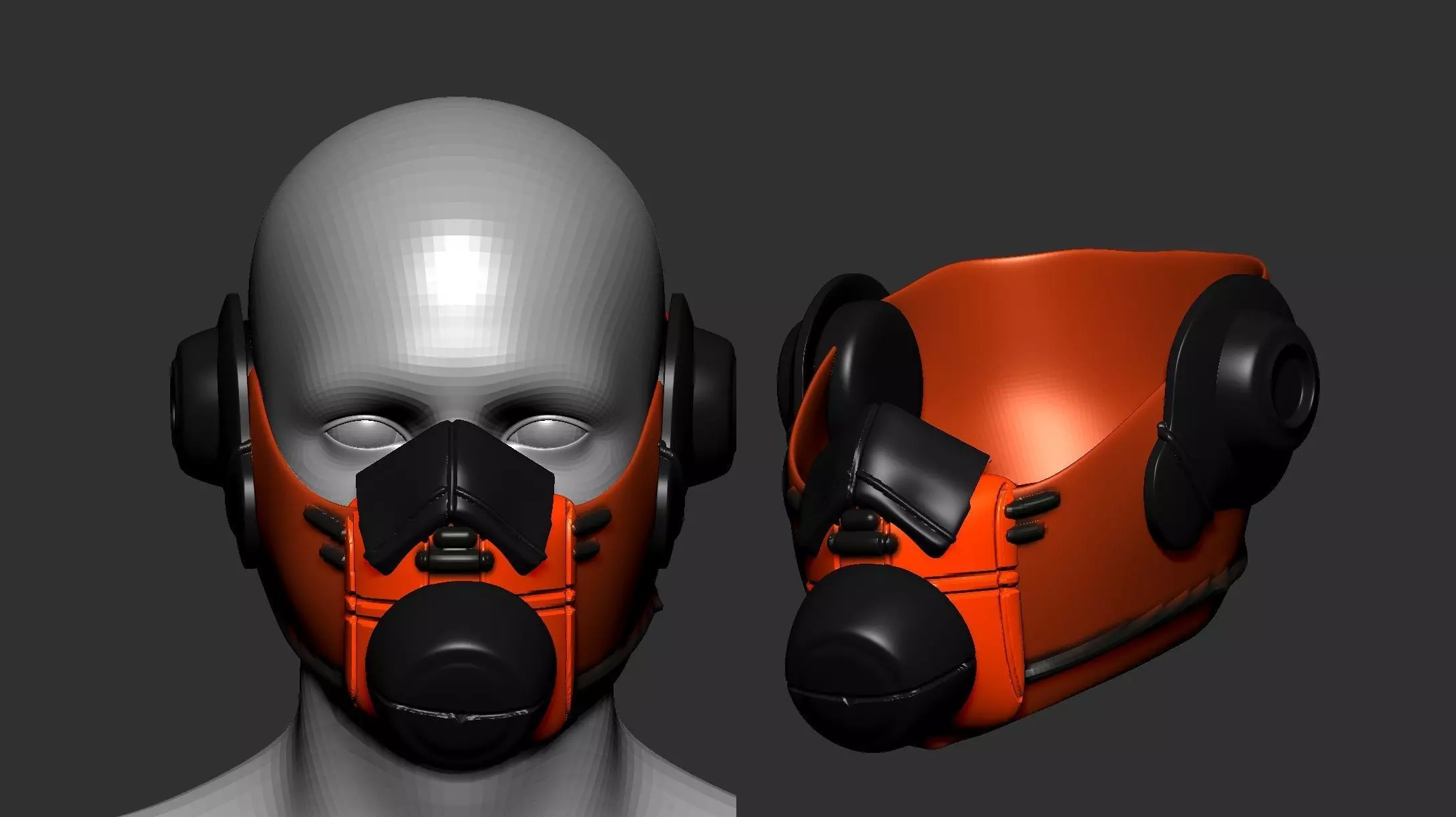 helmet high poly sculpt 3d printable 3D model_0