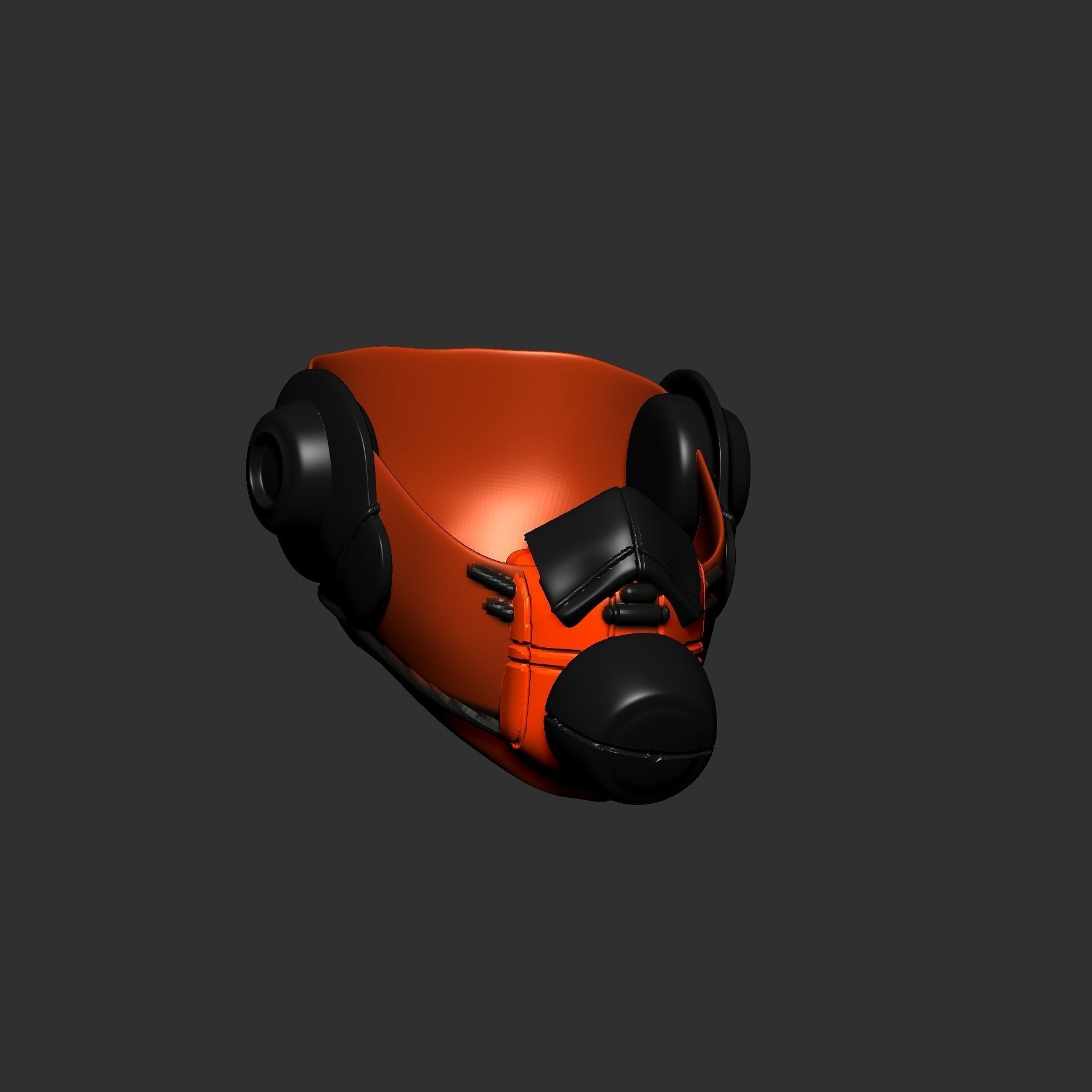 helmet high poly sculpt 3d printable 3D model_4