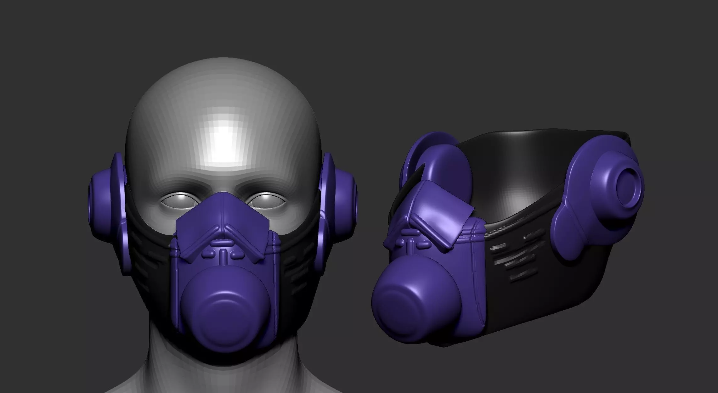 helmet high poly sculpt 3d printable  3D model_0