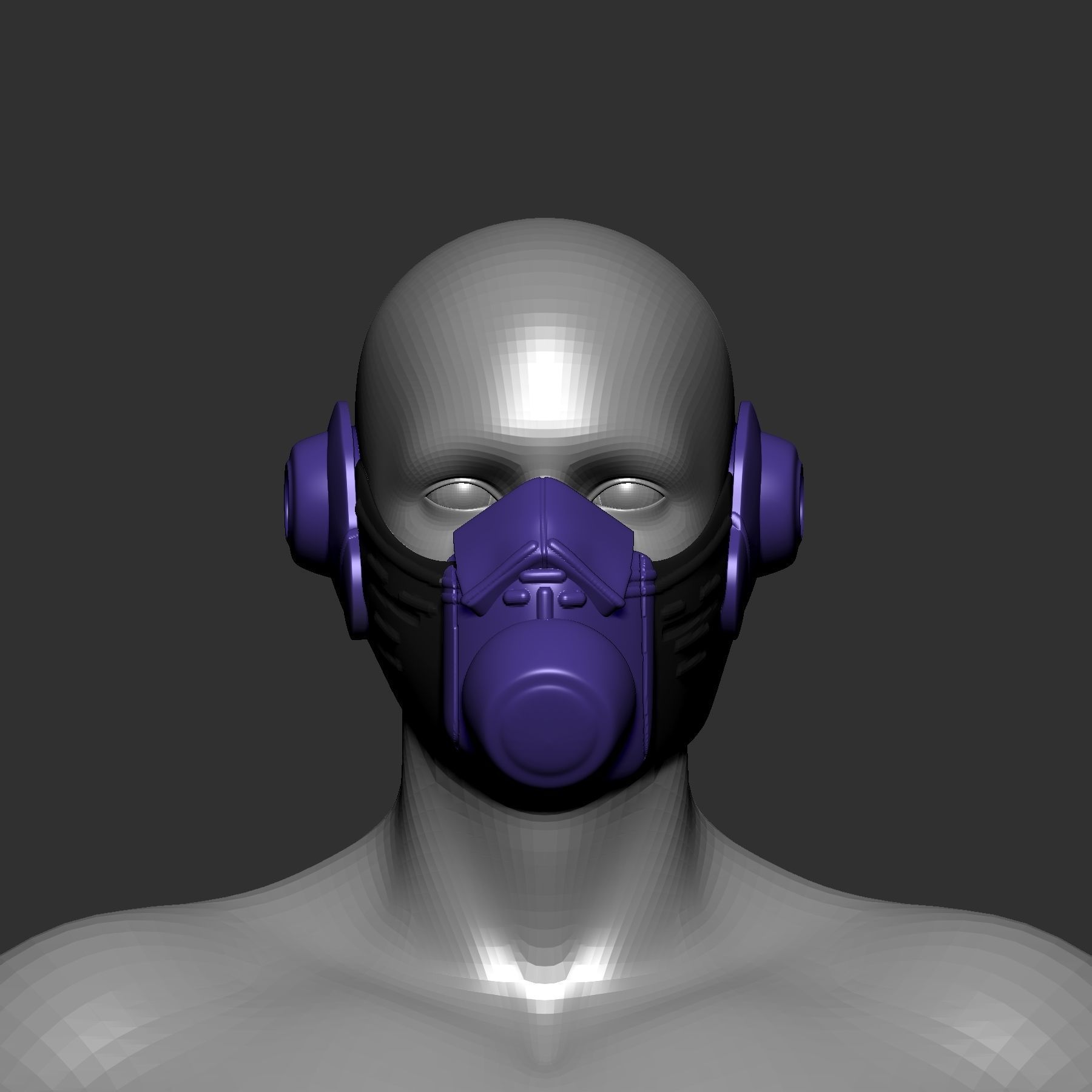 helmet high poly sculpt 3d printable  3D model_1