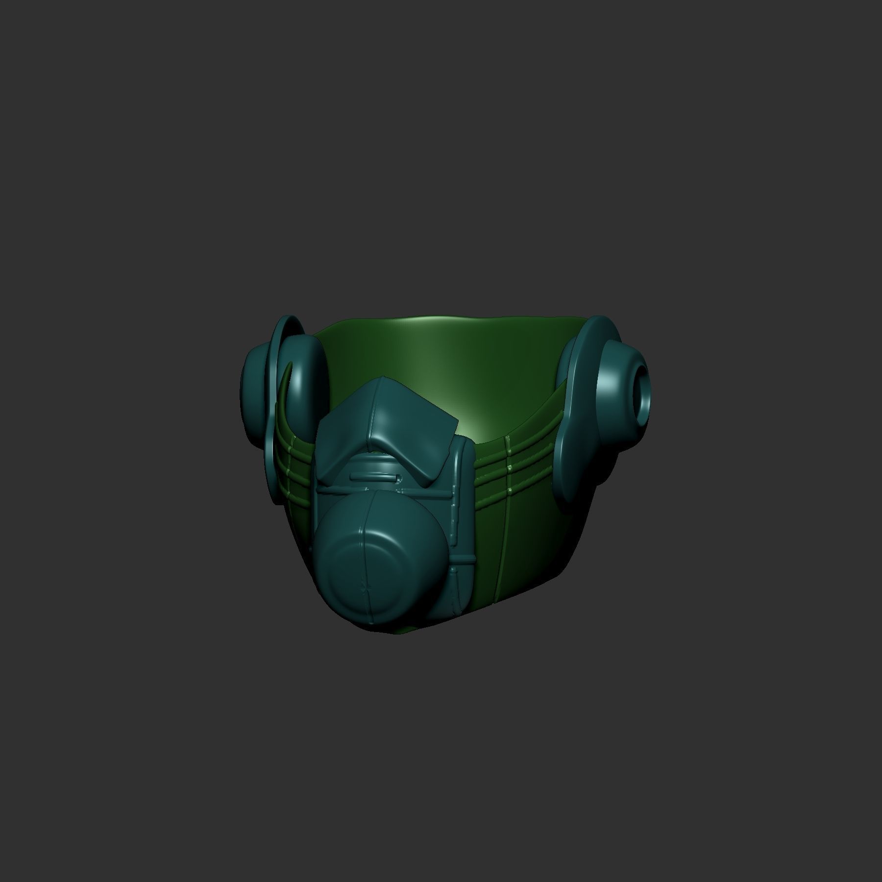 helmet high poly sculpt 3d printable 3D model_3