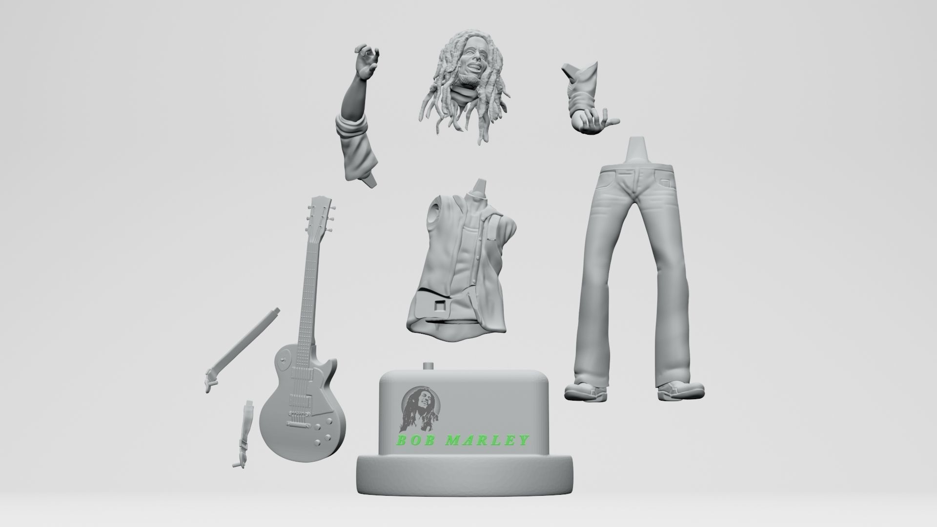 Bob Marley - 3D Printable 3D print model_6