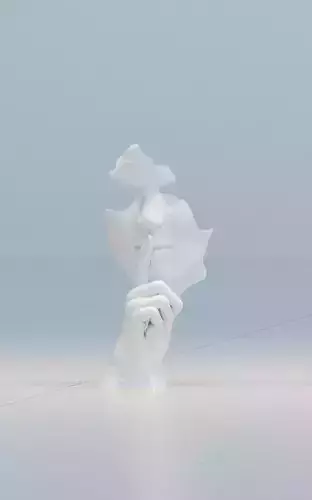 3D print sculpture of face with finger