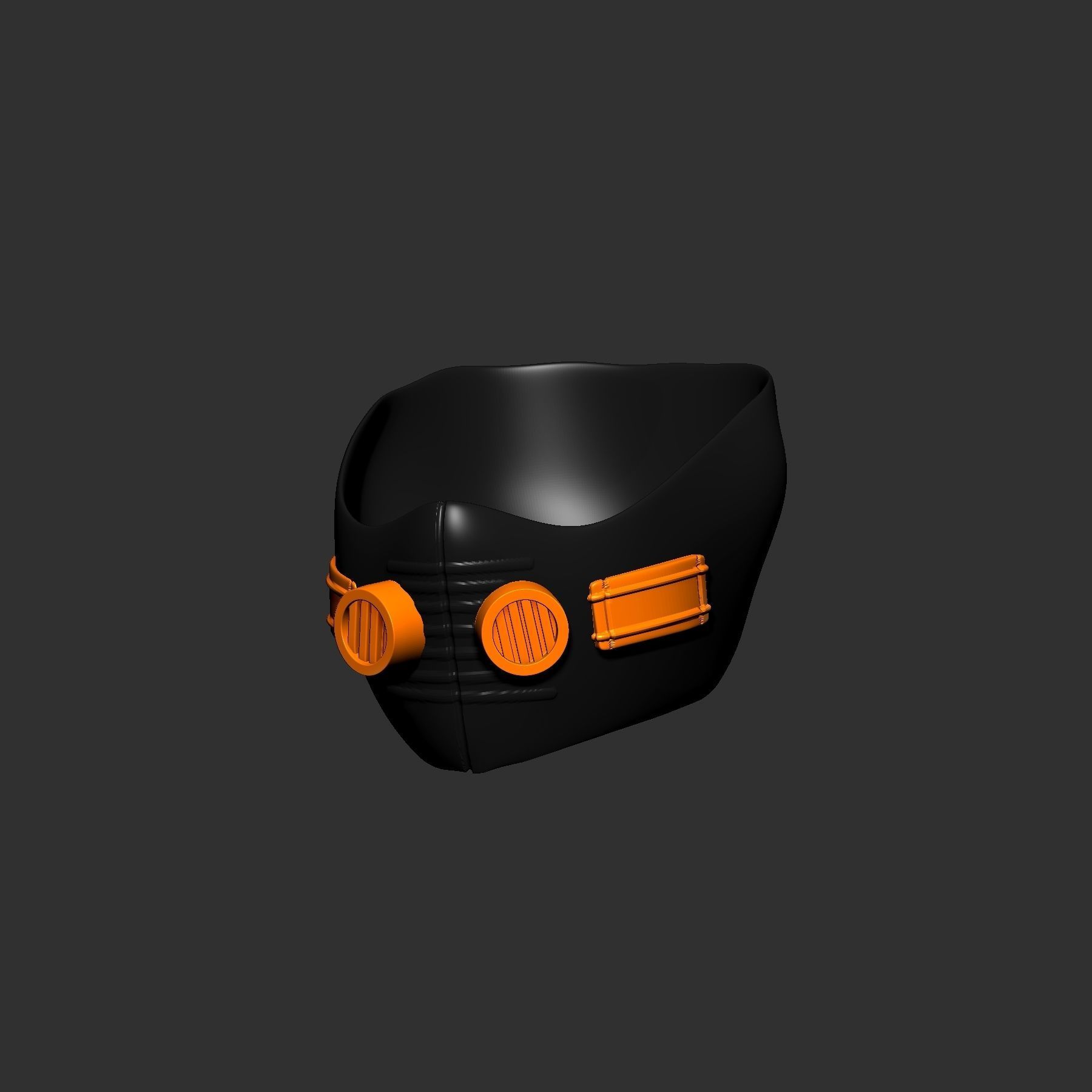 helmet high poly sculpt 3d printable 3D model_3