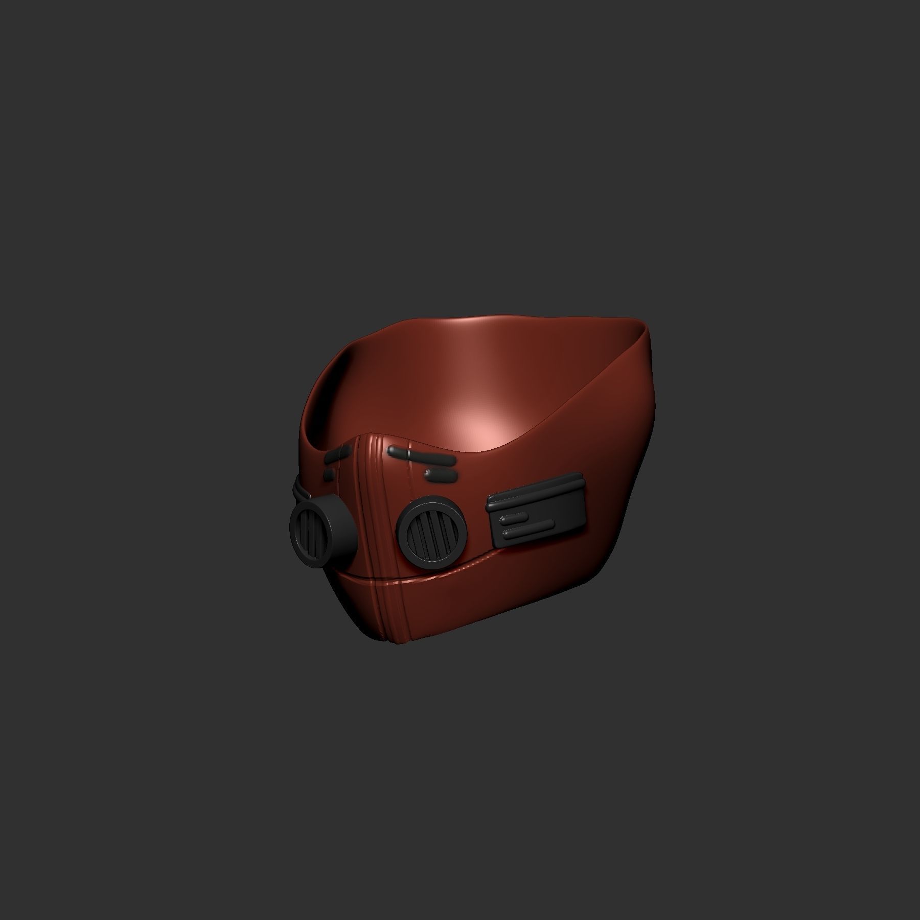 helmet high poly sculpt 3d printable 3D model_3