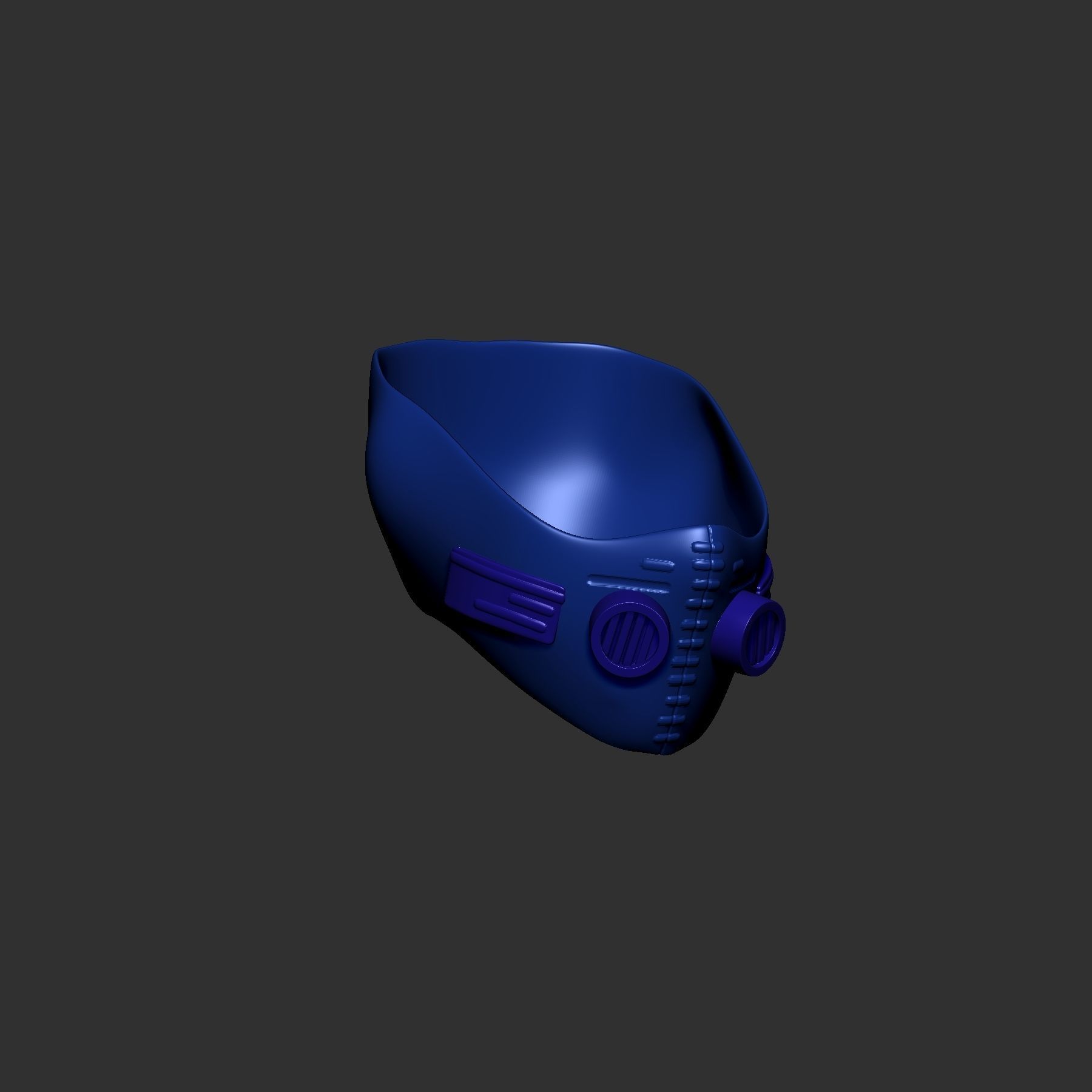 helmet high poly sculpt 3d printable 3D model_4