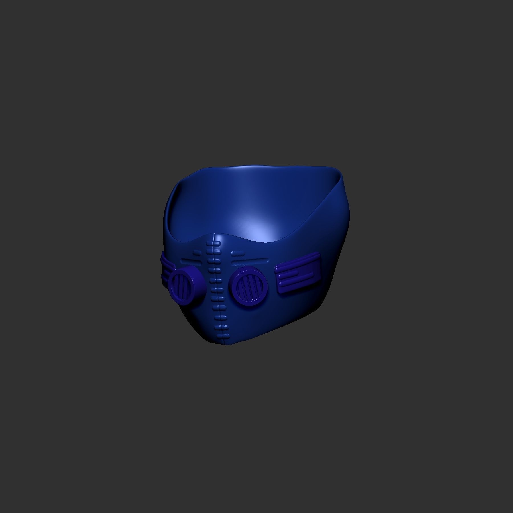 helmet high poly sculpt 3d printable 3D model_3