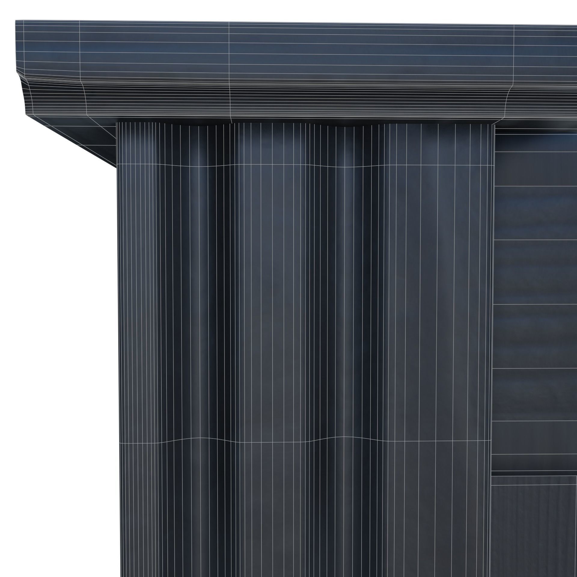 Bookself with a classical design 3D model_4