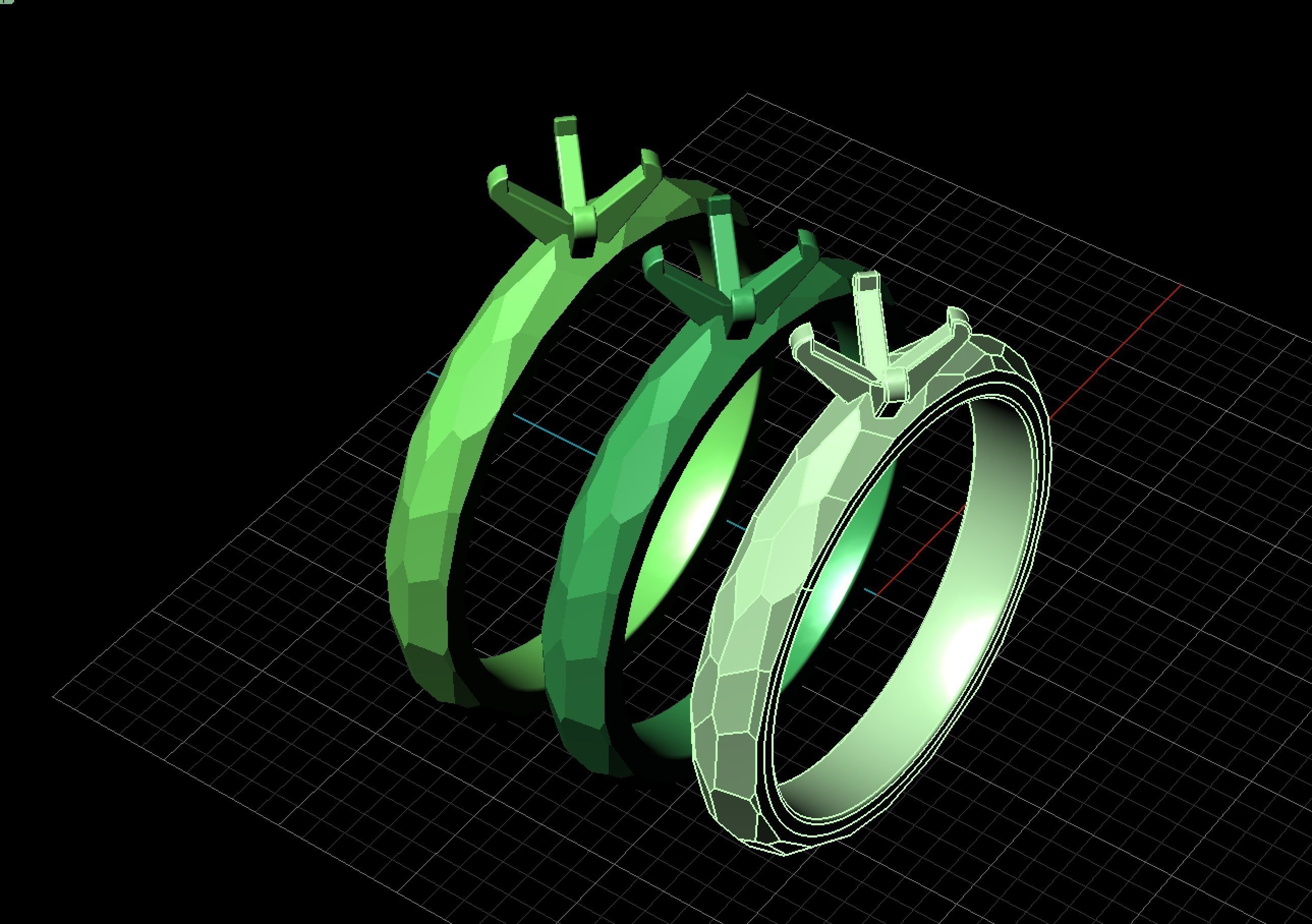 wedding ring 3D print model_4