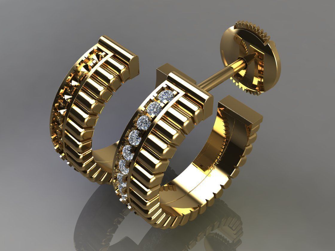 Diamond Infinity Hoop Fashion Earring 3D print model_2