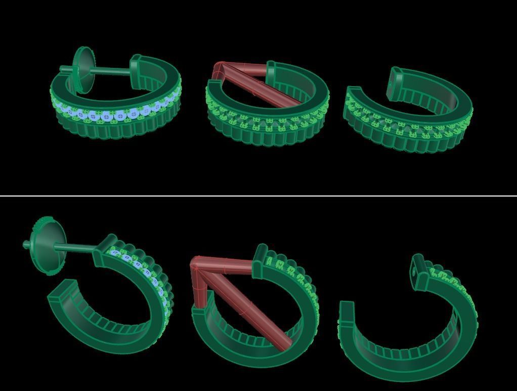 Diamond Infinity Hoop Fashion Earring 3D print model_6