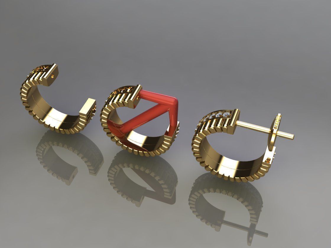 Diamond Infinity Hoop Fashion Earring 3D print model_1