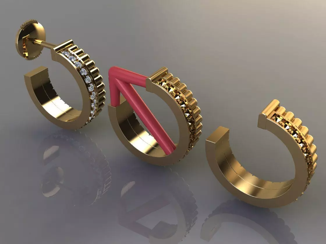 Diamond Infinity Hoop Fashion Earring 3D print model_0