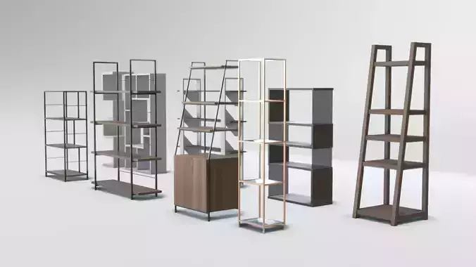 Set of Modern Bookcases