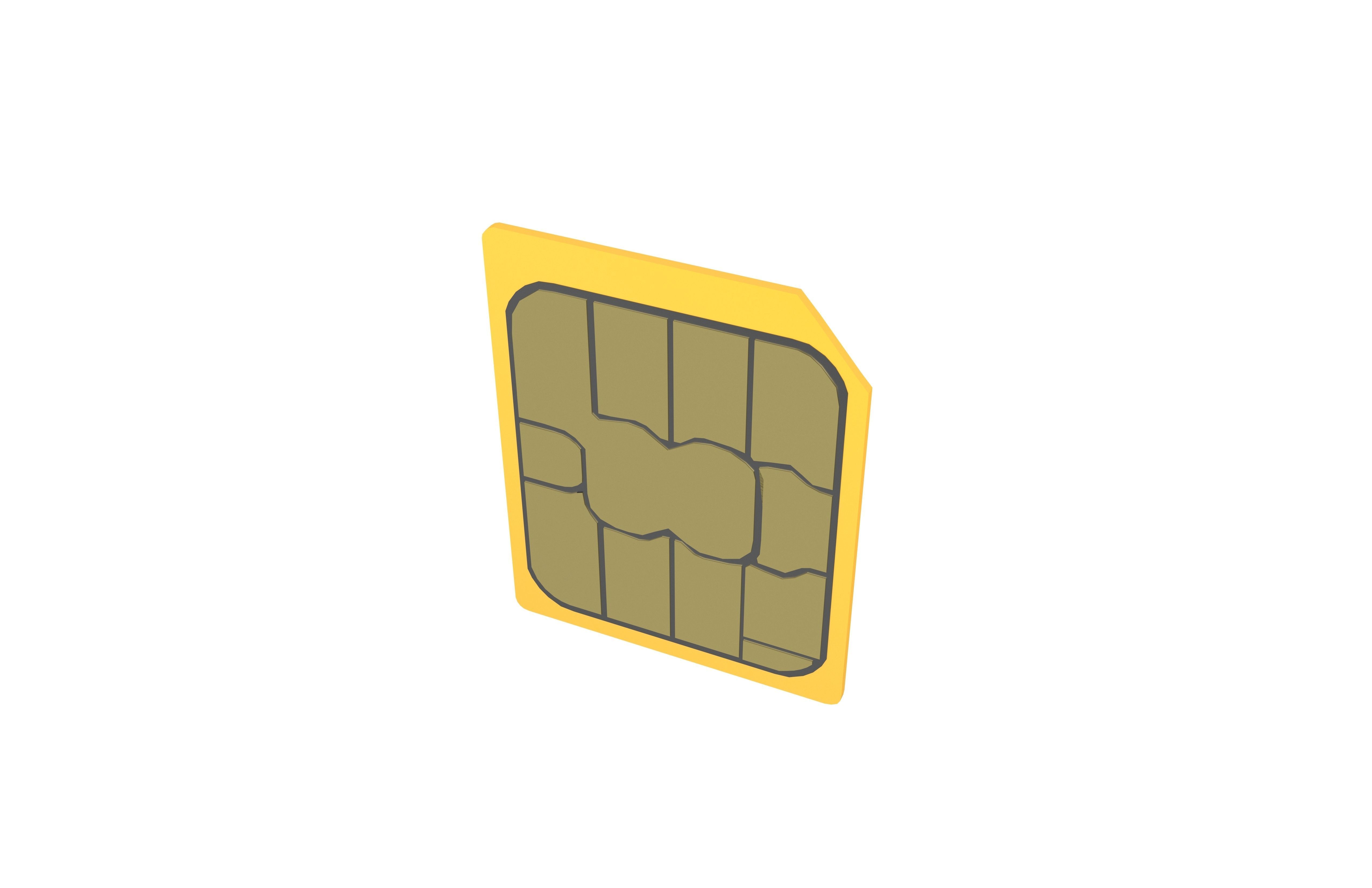 Mirco Sim Card v1 002 Low-poly 3D model_2
