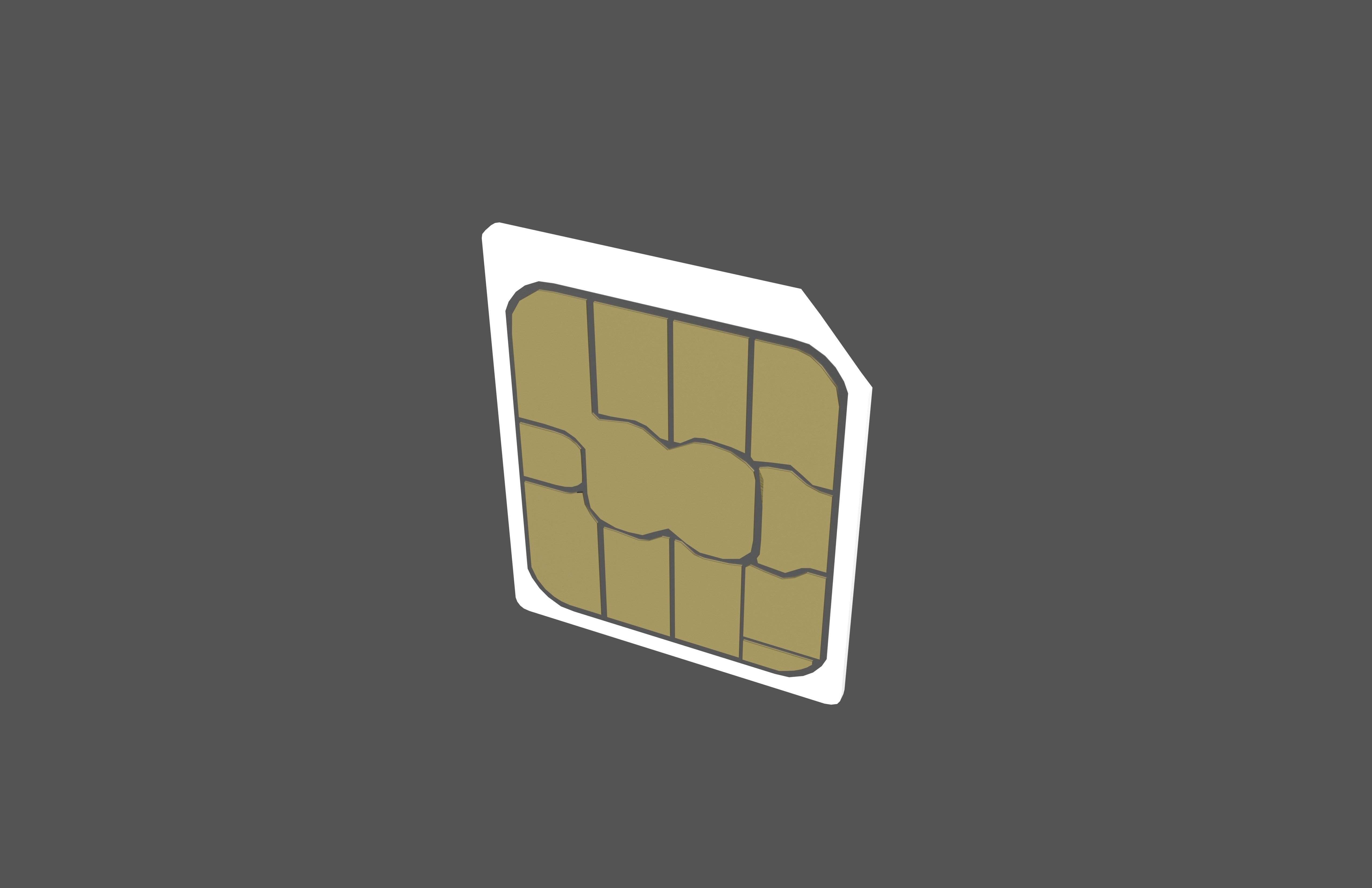 Mirco Sim Card v1 004 Low-poly 3D model_2