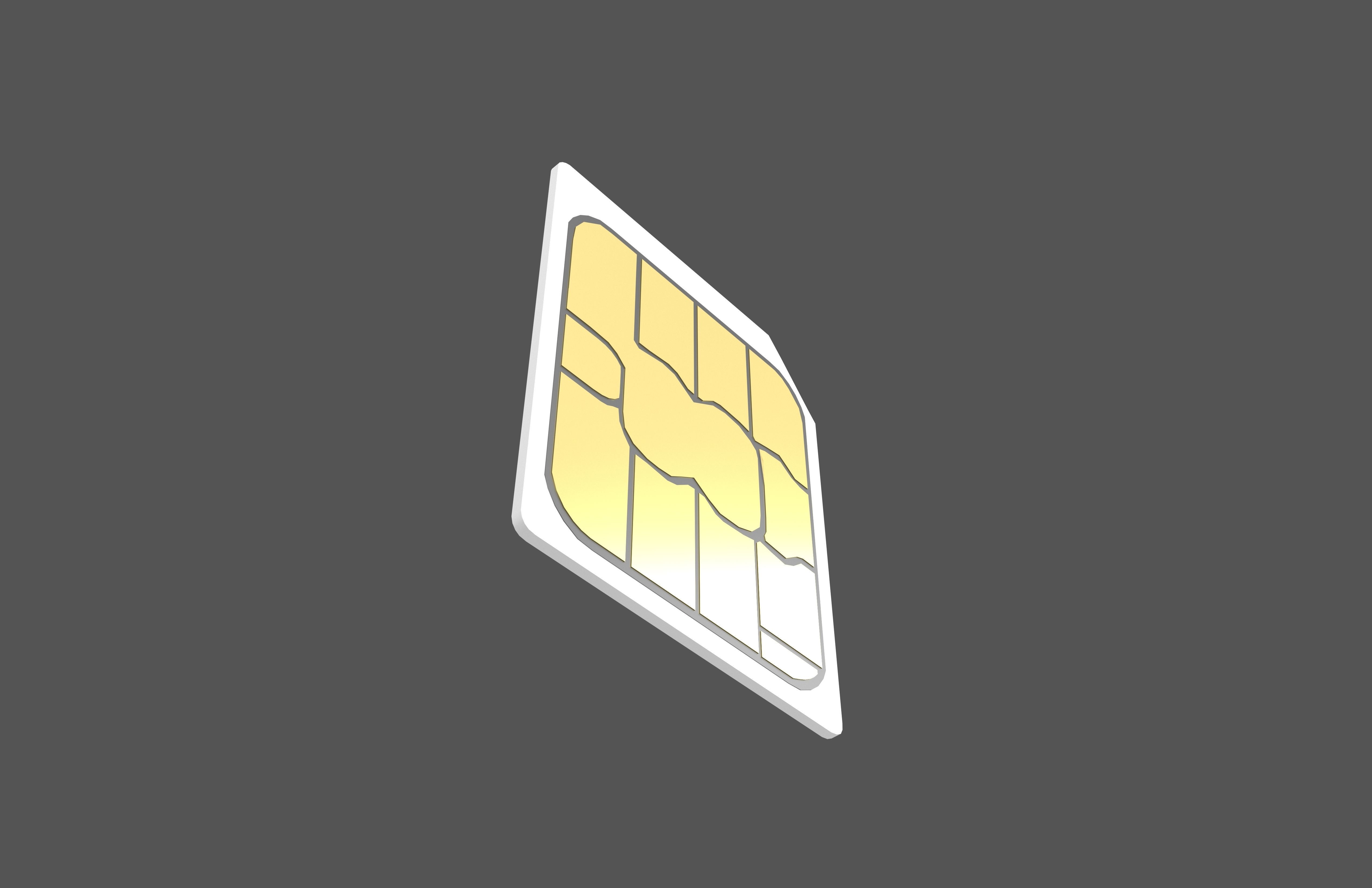 Mirco Sim Card v1 004 Low-poly 3D model_3