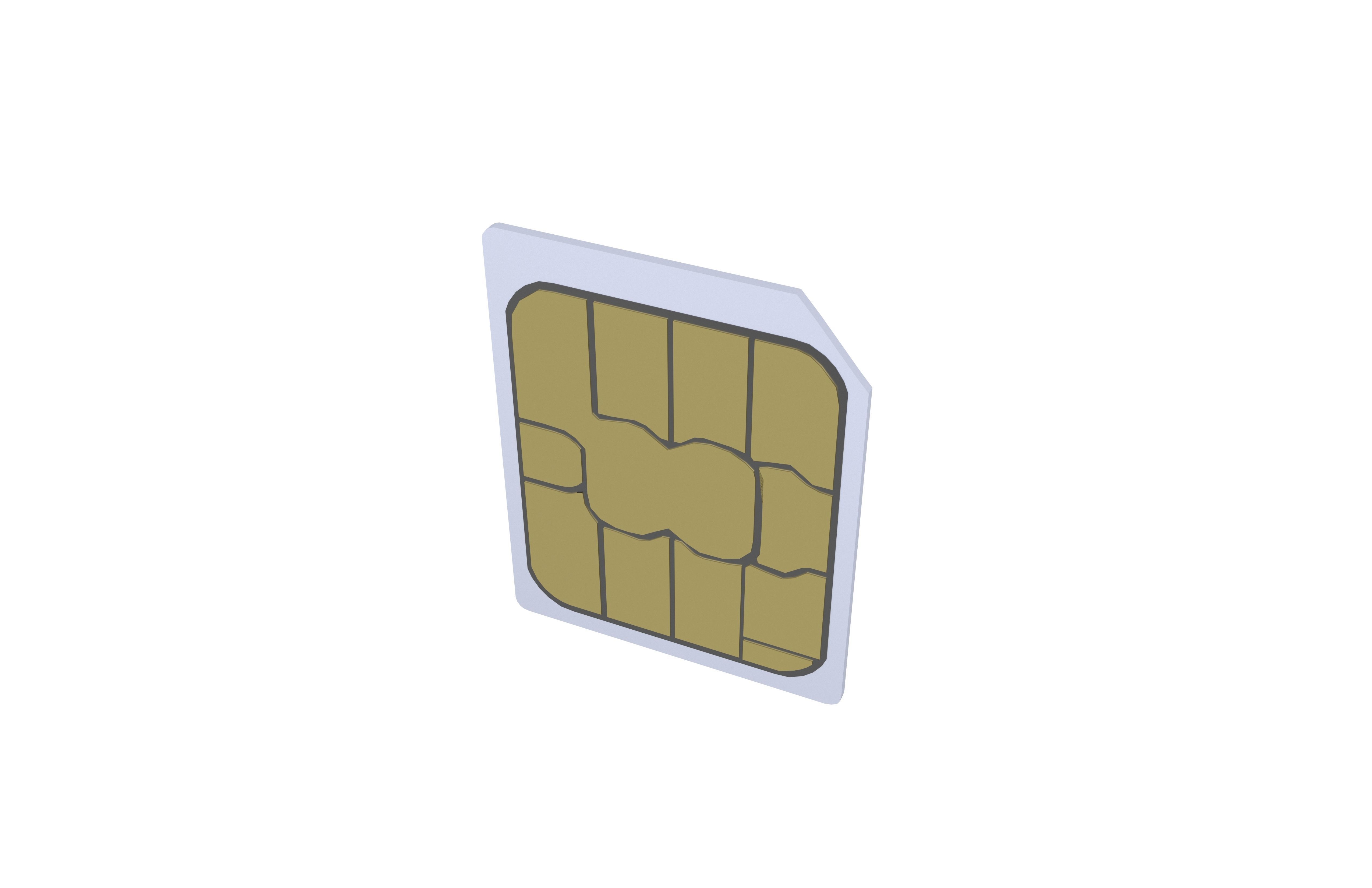 Nano Sim Card v1 001 Low-poly 3D model_2